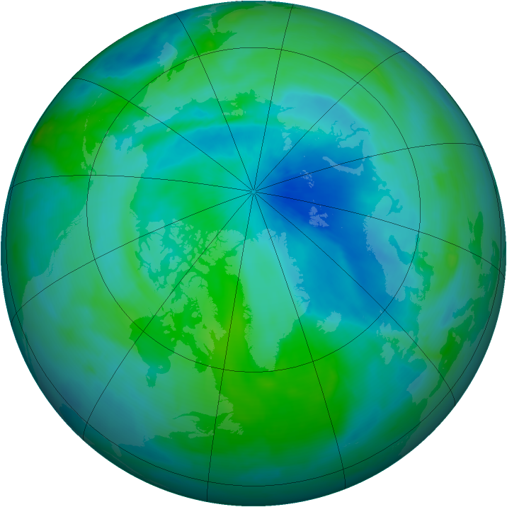 Arctic ozone map for 13 September 2008